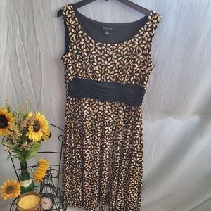 Perceptions Women's Sleeveless Floral Dress Color:Black/Taupe sz 14P